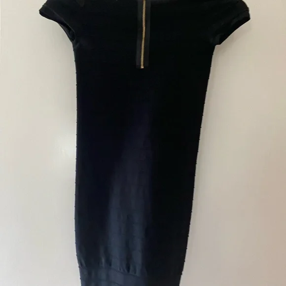 Bebe black bodycon dress w/short sleeves - Picture 5 of 5